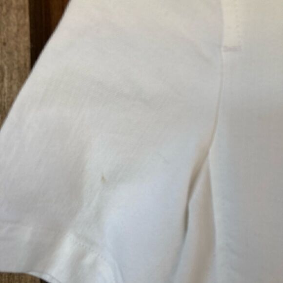 Banana Republic White Denim Stretch Crewneck Short Sleeve Pull-over Top - Picture 6 of 6